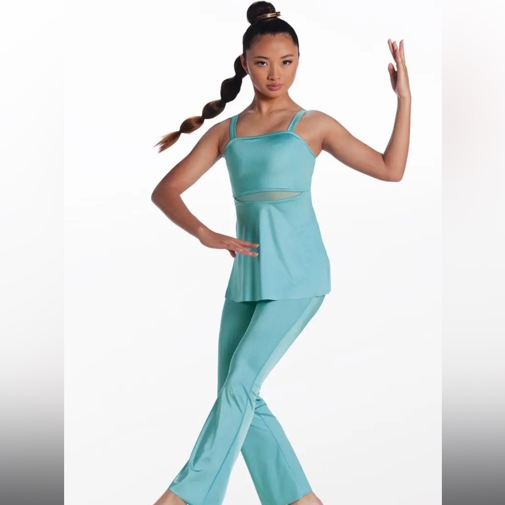 Weissman Teal Boot Cut Jumpsuit “selfish” 17877 Surf